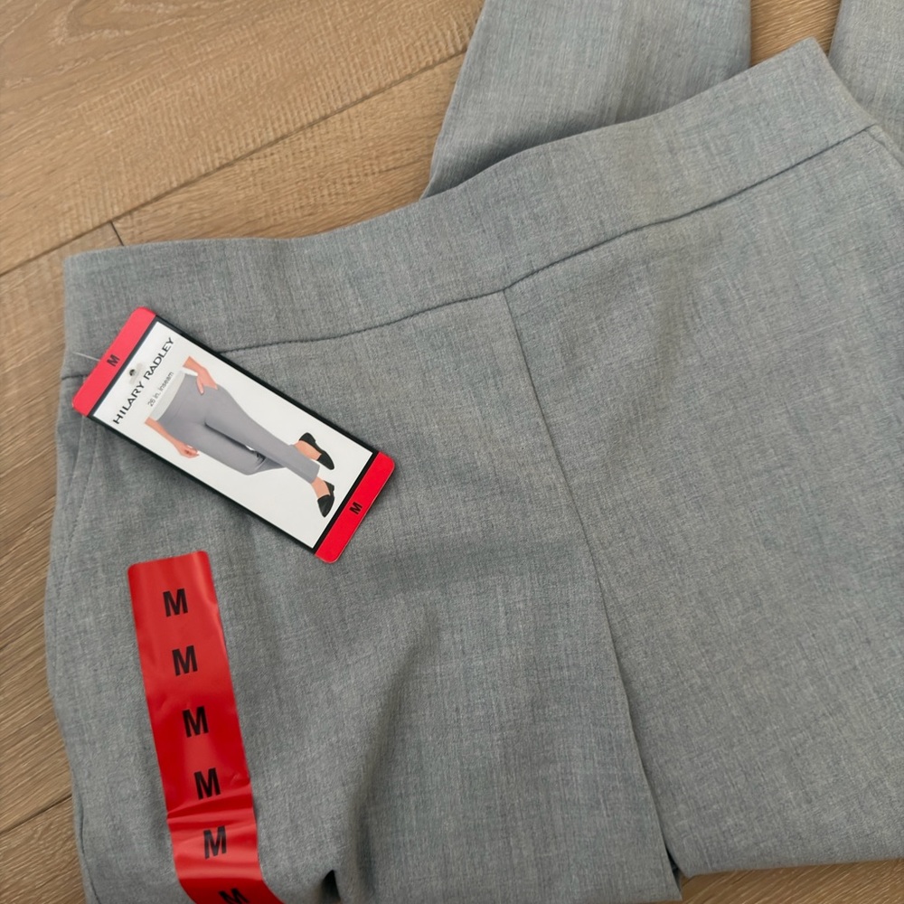 Hilary Radley Light Gray Straight Dress Pants
